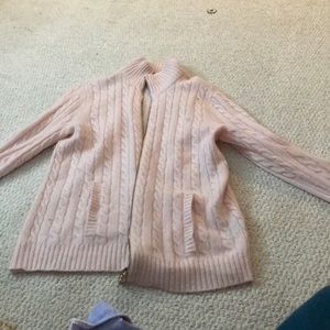 Pink cashmere sweater zip up